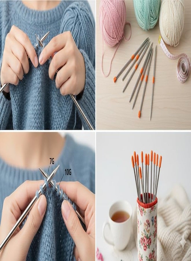 NTGS Knitting Pins Set, Lightweight Aluminium, 25cm Long, Sizes 6-12, Quicknit Point, Non-Stain Length 25cm - Image 4
